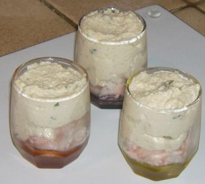 Verrine de crabe aux artichauts
